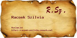 Racsek Szilvia névjegykártya