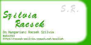 szilvia racsek business card